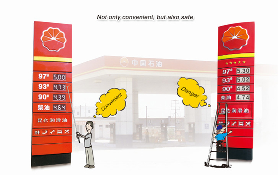 Outdoor 8.889 Gas Station Price Flip Signs Magnetic Flip Up Digital Price Signage