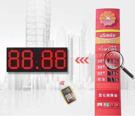 7000mcd Brightness 888.8 LED Display Board Gas Station Price Sign