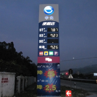 10 Inch White Translucent Gas Station Gas Price Sign Magnetic Flip Digital Price Sign